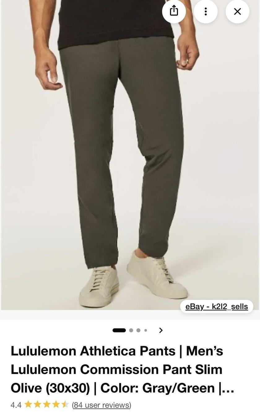 Lululemon Commission Pant Slim *Warpstreme Green Size 30 X 30